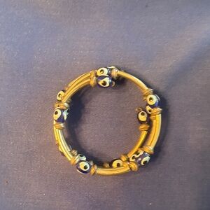 Silver & Evil Eye Beads Wrap Bracelet